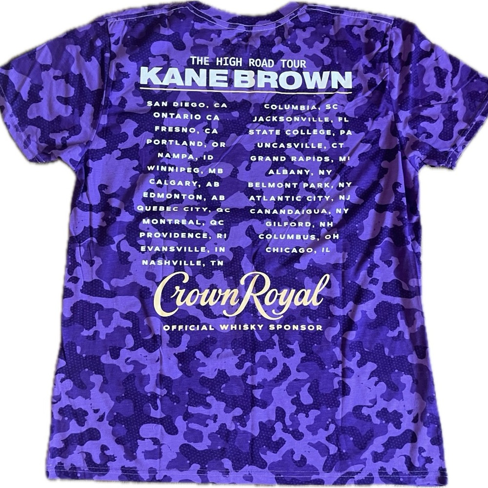 Kane Brown/ Crown Royal The High Road Tour- Men's Short Sleeve Tee. New with tag - Picture 3 of 5